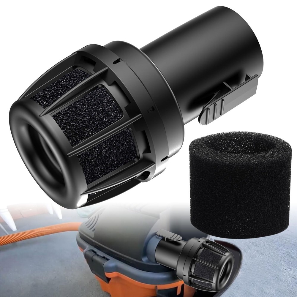 Muffler Diffuser Wet/Dry Vac 2 inches (inside) x 2.25 (outside), Black