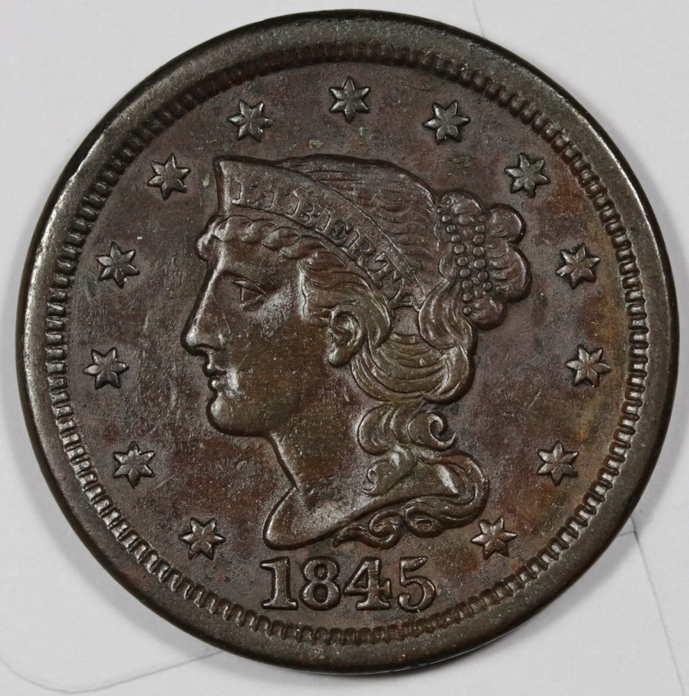 1845 Large Cent.  XF.  208565