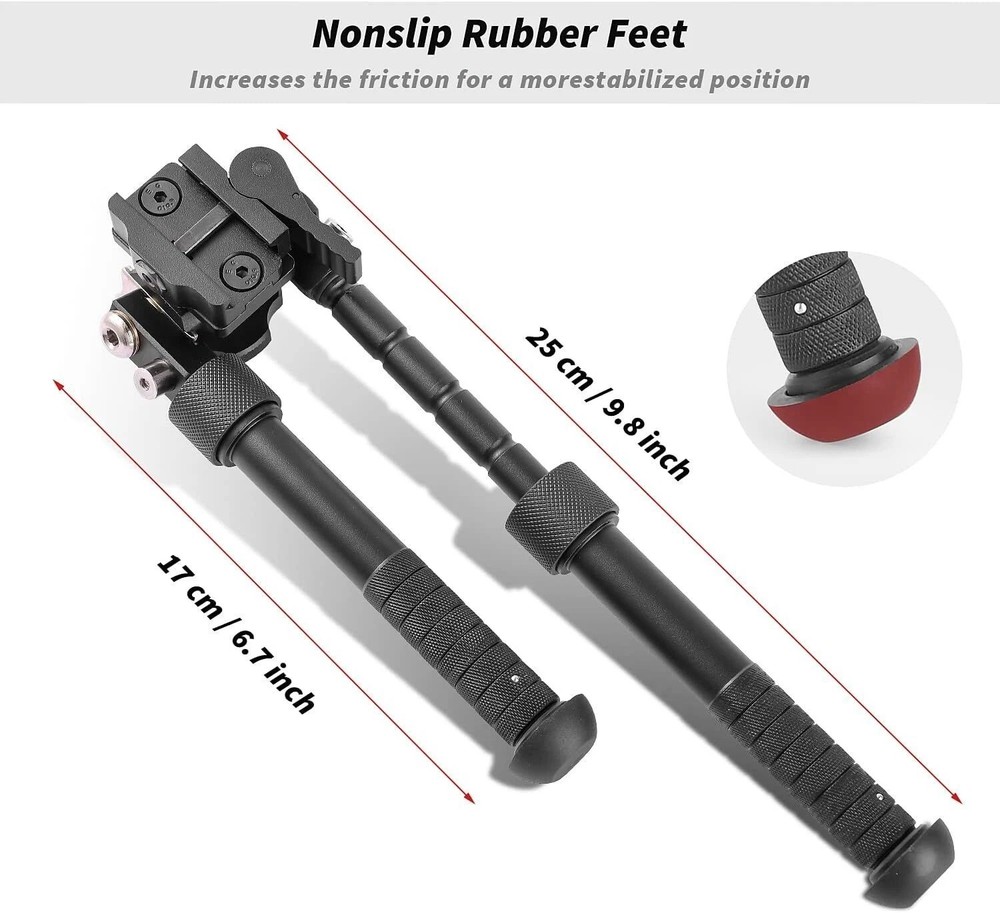4.75- 9" Foldable Adjustable Bipod Combination for Keymod Picatinny System