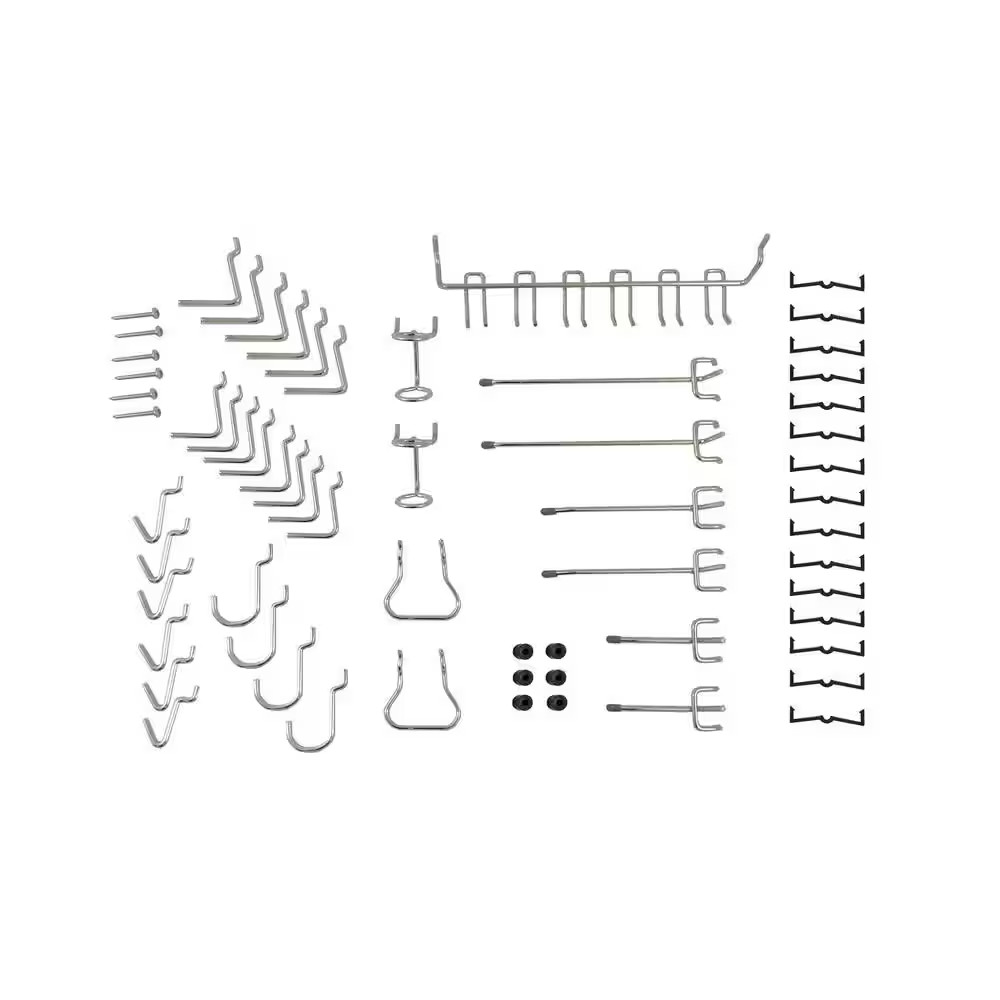 (47-Piece) 1/8 In. Metal Locking Pegboard Hook Assortment Kit