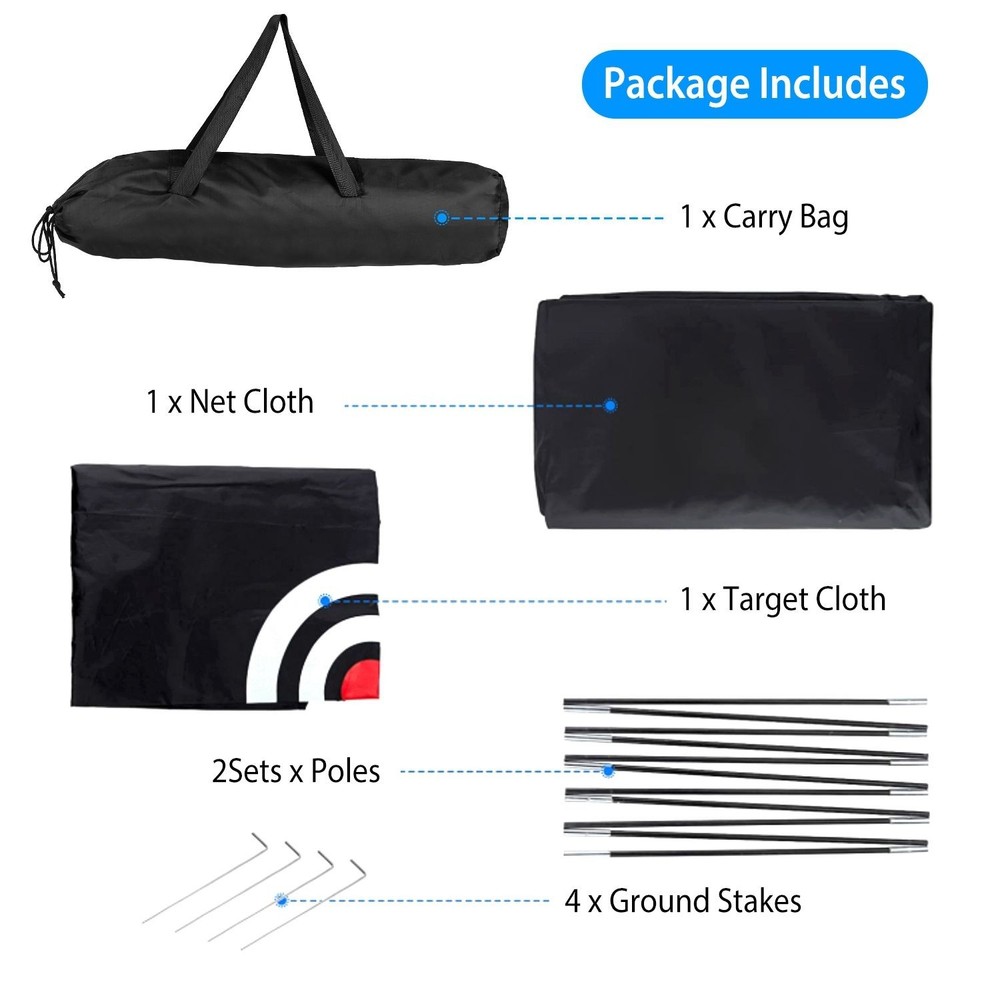Golf Net 79" Backyard Driving Chipping Training Aid + Target, Mat, Balls