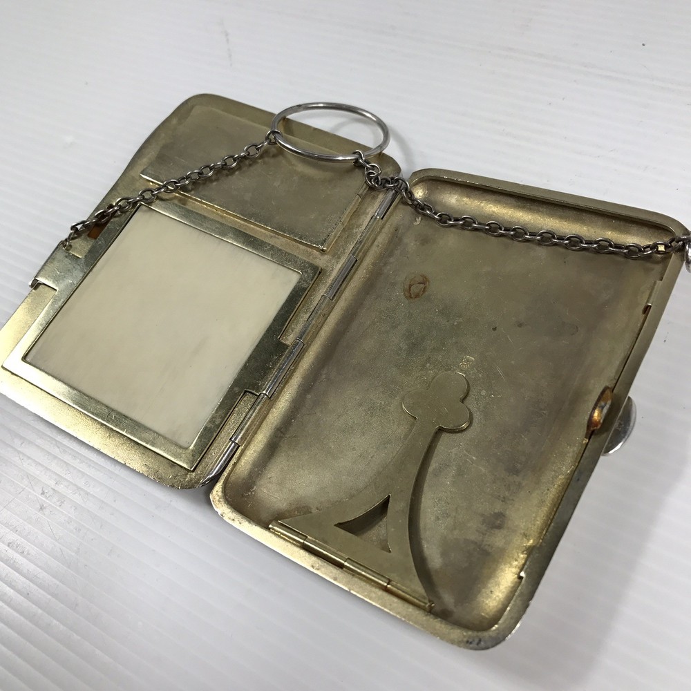 Antique Solid Silver Compact Combination Card Case Lipstick Purse D Bros