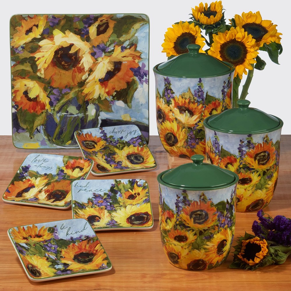 Certified International Sunflower Bouquet Rectangular Platter, 16" x 12"