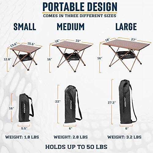 Portable Camping Table – Lightweight, Compact Folding Side Table Large Coffee