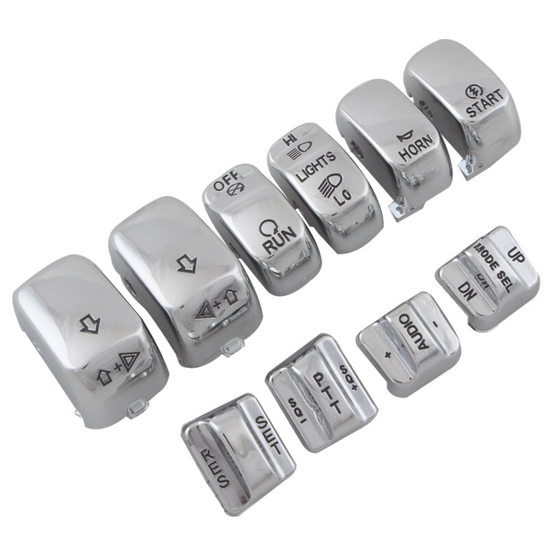 Chrome Hand Control Switch Button Caps For Harley Electra Glide FLHTCU 1996-2013