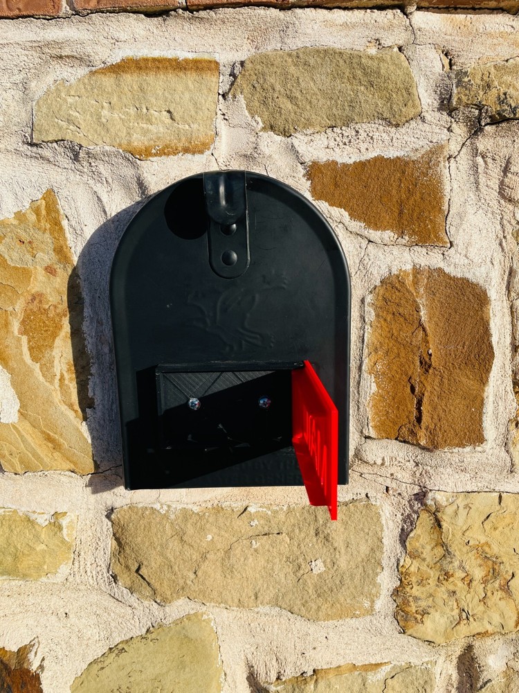 Flag + Mail Mailbox Red Flag Solution Universal Front Mount Mail Replacement Out