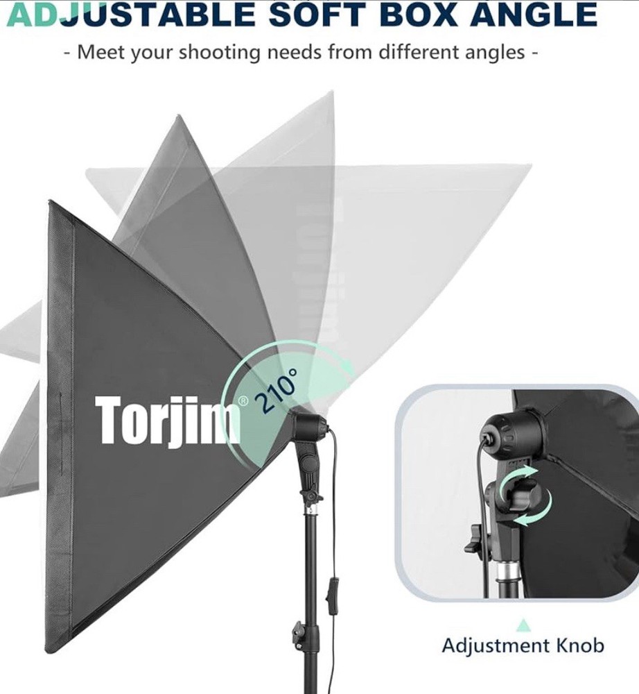 2 Torjim Softbox Photography Lighting Kit