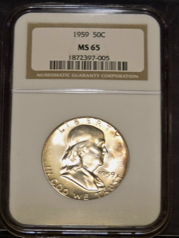 1959 Franklin Half Dollar NG MS65