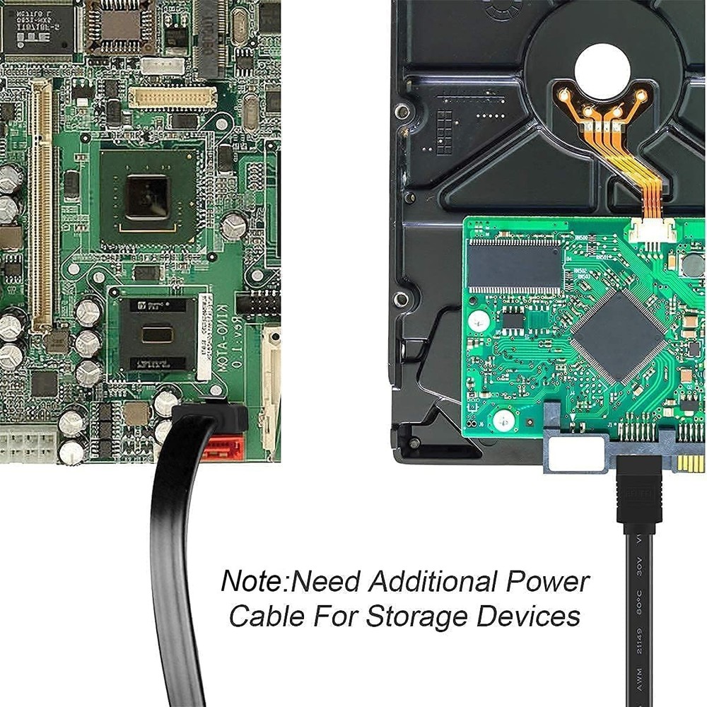 3-Pack 18-Inch SATA III Cable - 6 Gbps Data Transfer with Secure Locking Latch