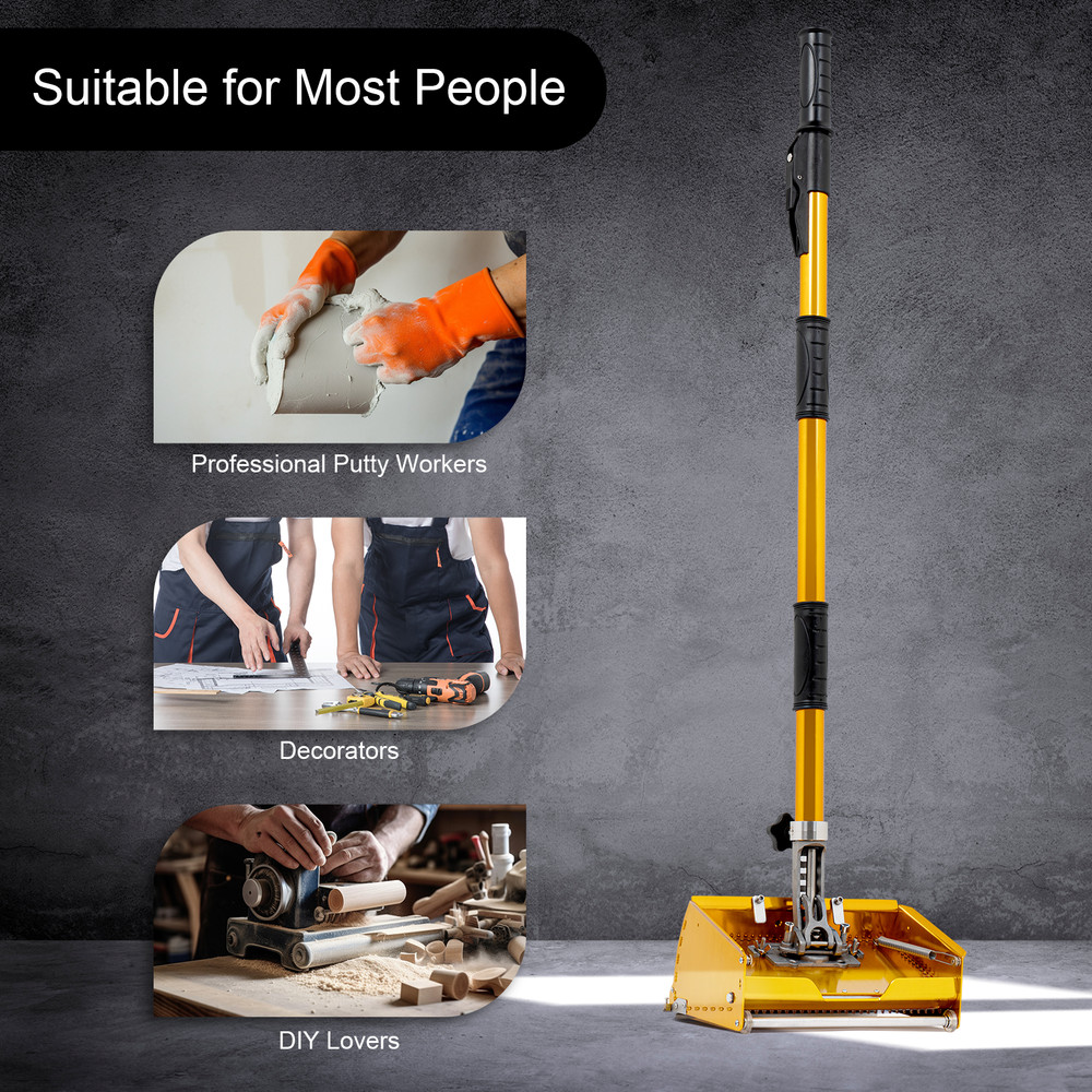 9.8" Drywall Taping Tools Flat Finish Box Set With 40''~64'' Extendable Handle