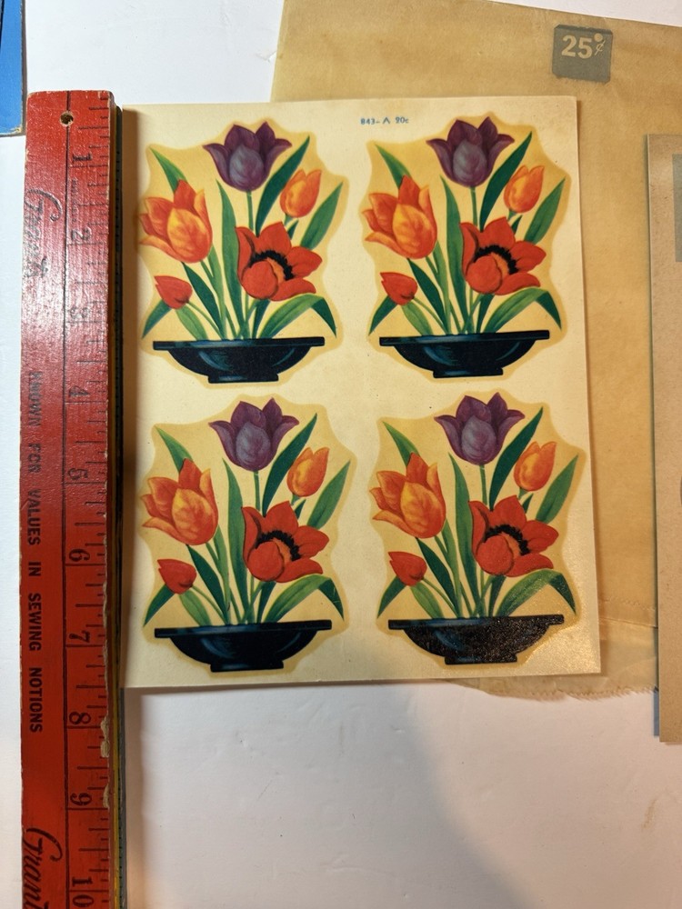 Vtg Myercord Decals Tulip