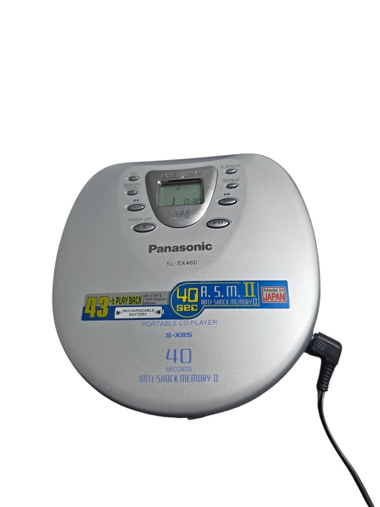 Panasonic SL-SX460 Portable CD Player Bundle Case Basic Headphones Tested Works!