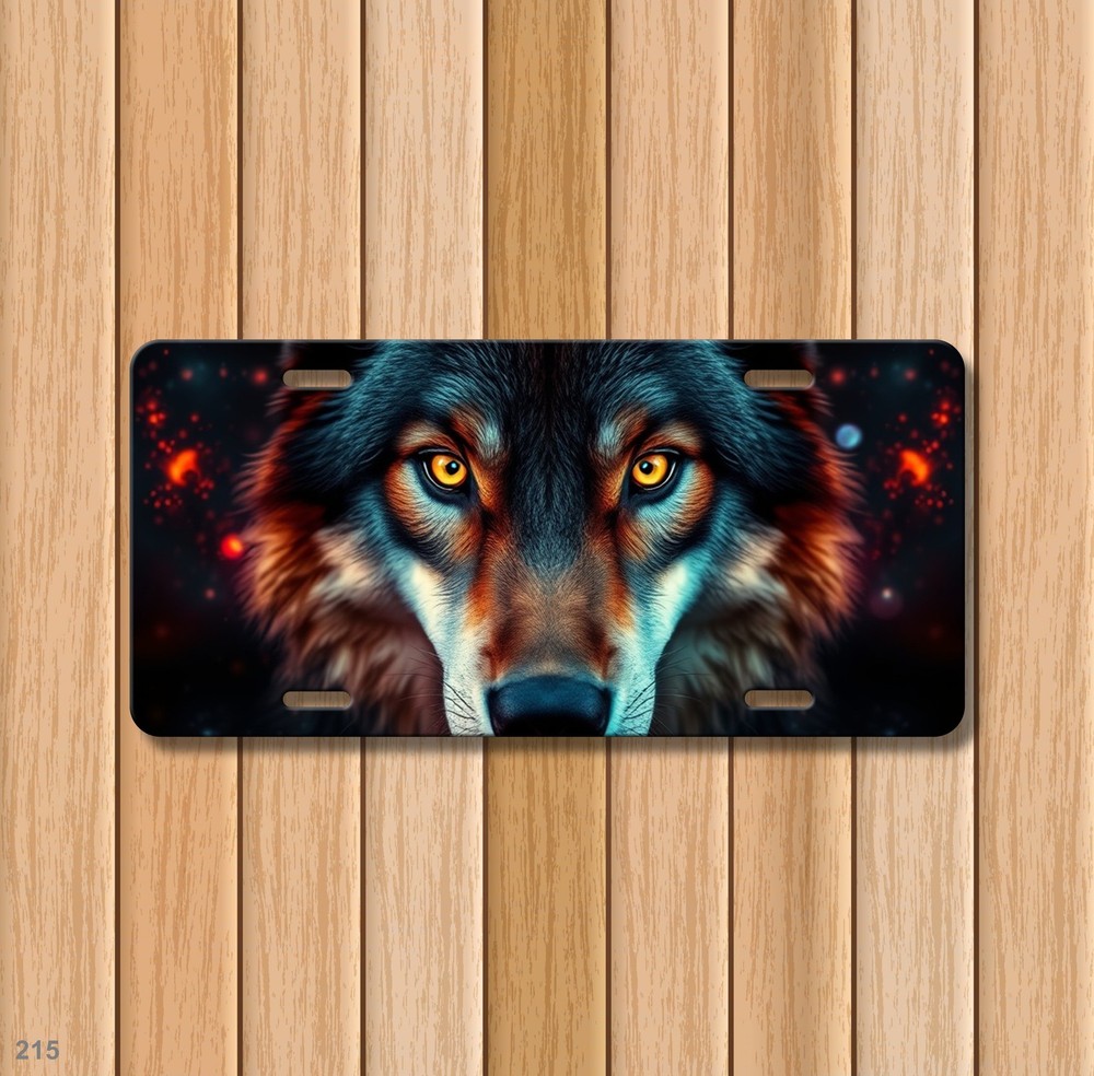 Unique Wolf License Plate Customizable Car Tag Holiday Gift