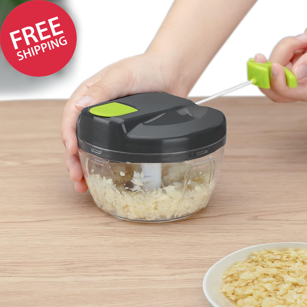 Multi-Function Manual Food Chopper Processor with Handle Cover Vegetable Mincer