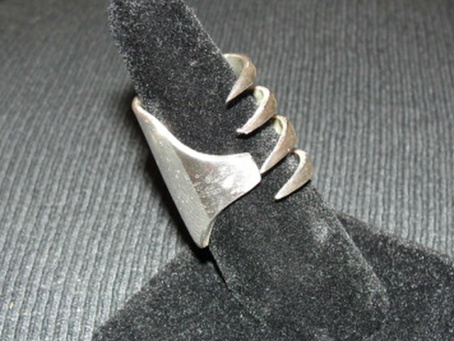 Sterling Silver Plated Brass Coil Fork Ring Alberto Juan