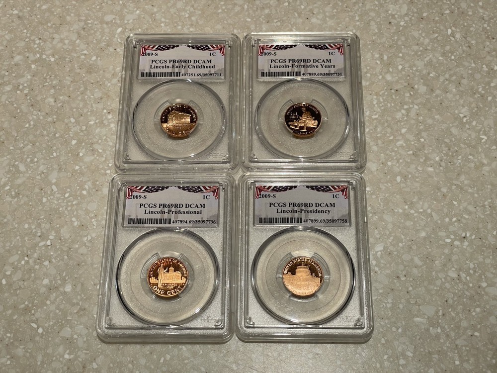 PCGS 2009-S Lincoln Bicentennial 4 Set PR69RD DCAM