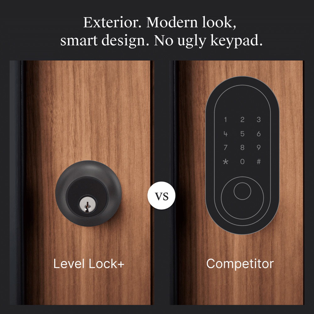 Level Lock Smart Keyless Entry Smartphone Access Bluetooth HomeKit - Matte Black