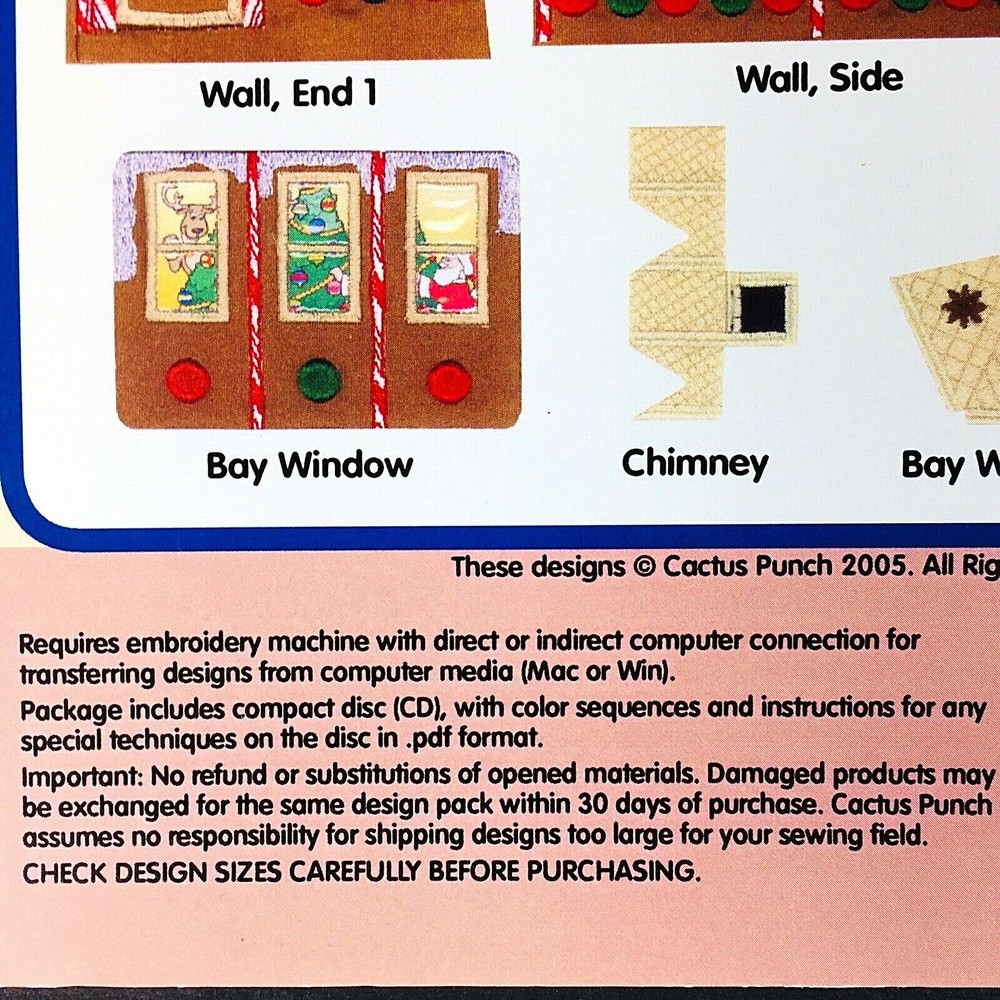 Cactus Punch Embroidery Digitizing - 3D Gingerbread House