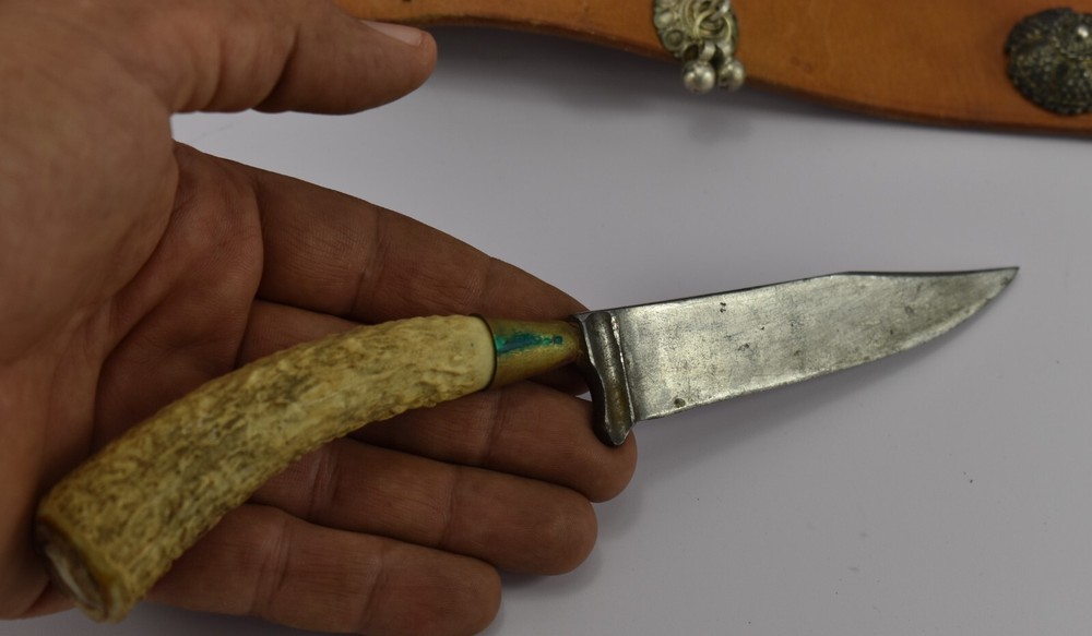 Vintage Dagger Ethnic with Leather Belt Ottoman?