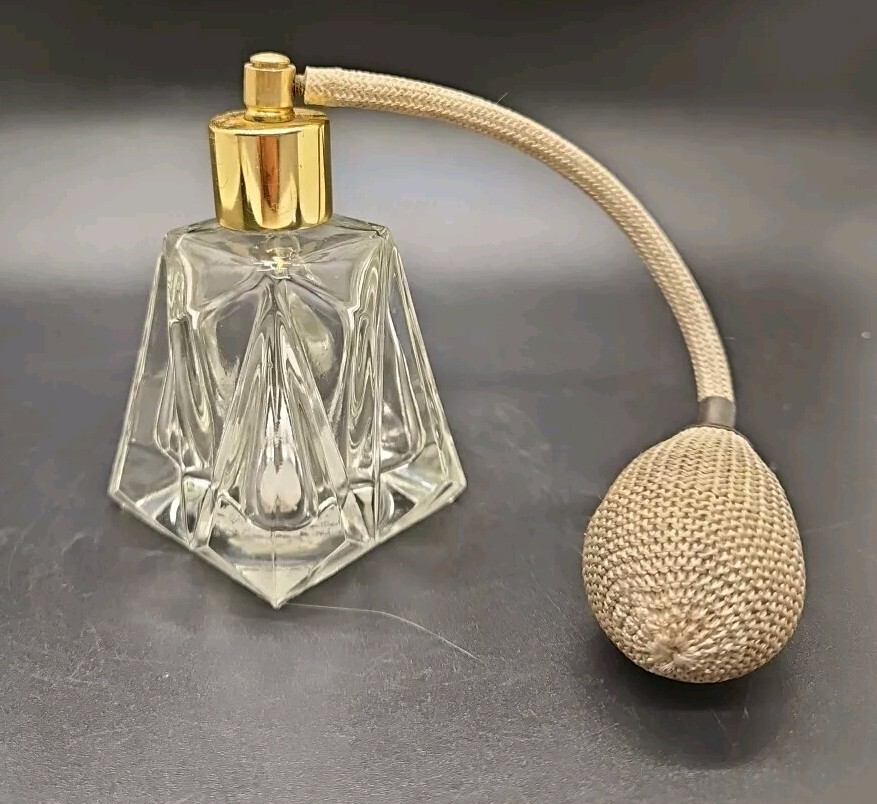 Vintage decorative Glass Atomizer Perfume Bottle 3.5"