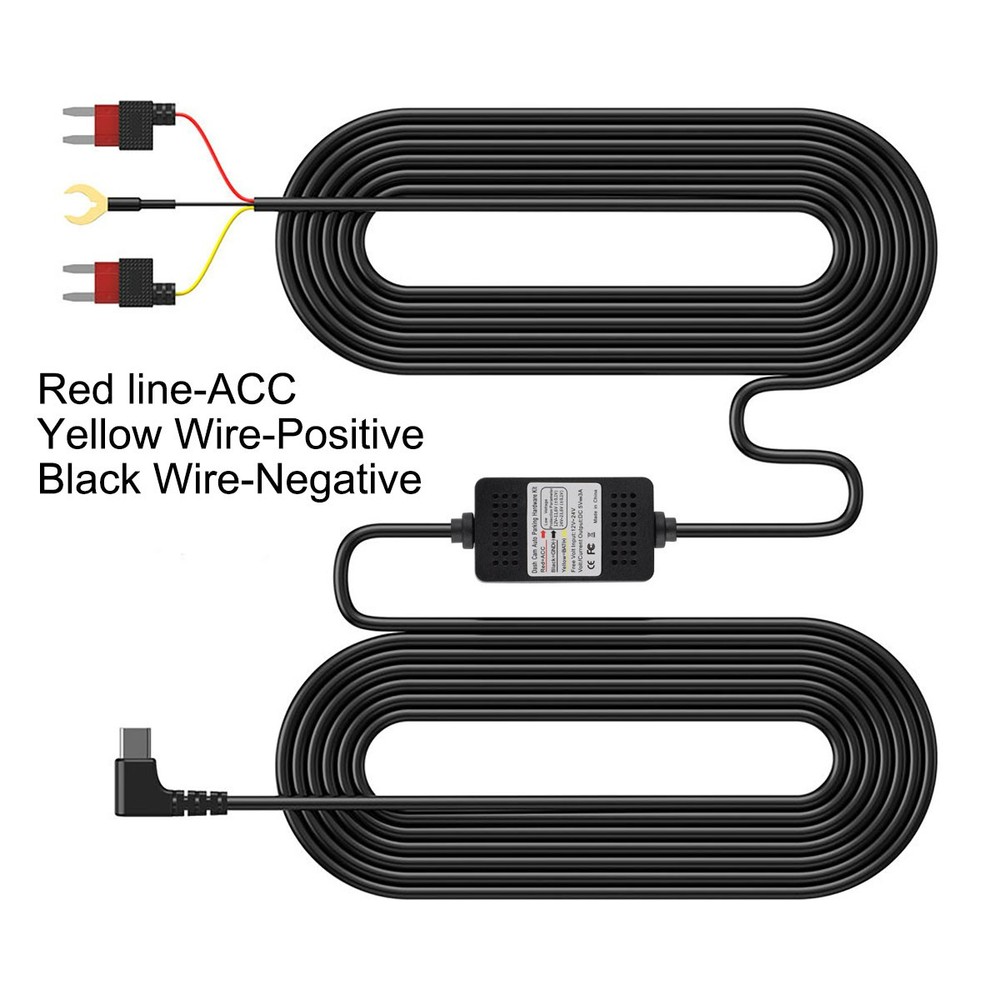 12-24V to 5V 3A Type-C Step-down Cable Suitable For Type-c Interface Recorders