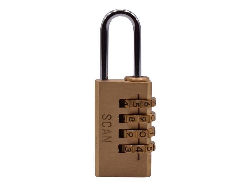 Scan - 20mm Brass Combination Padlock