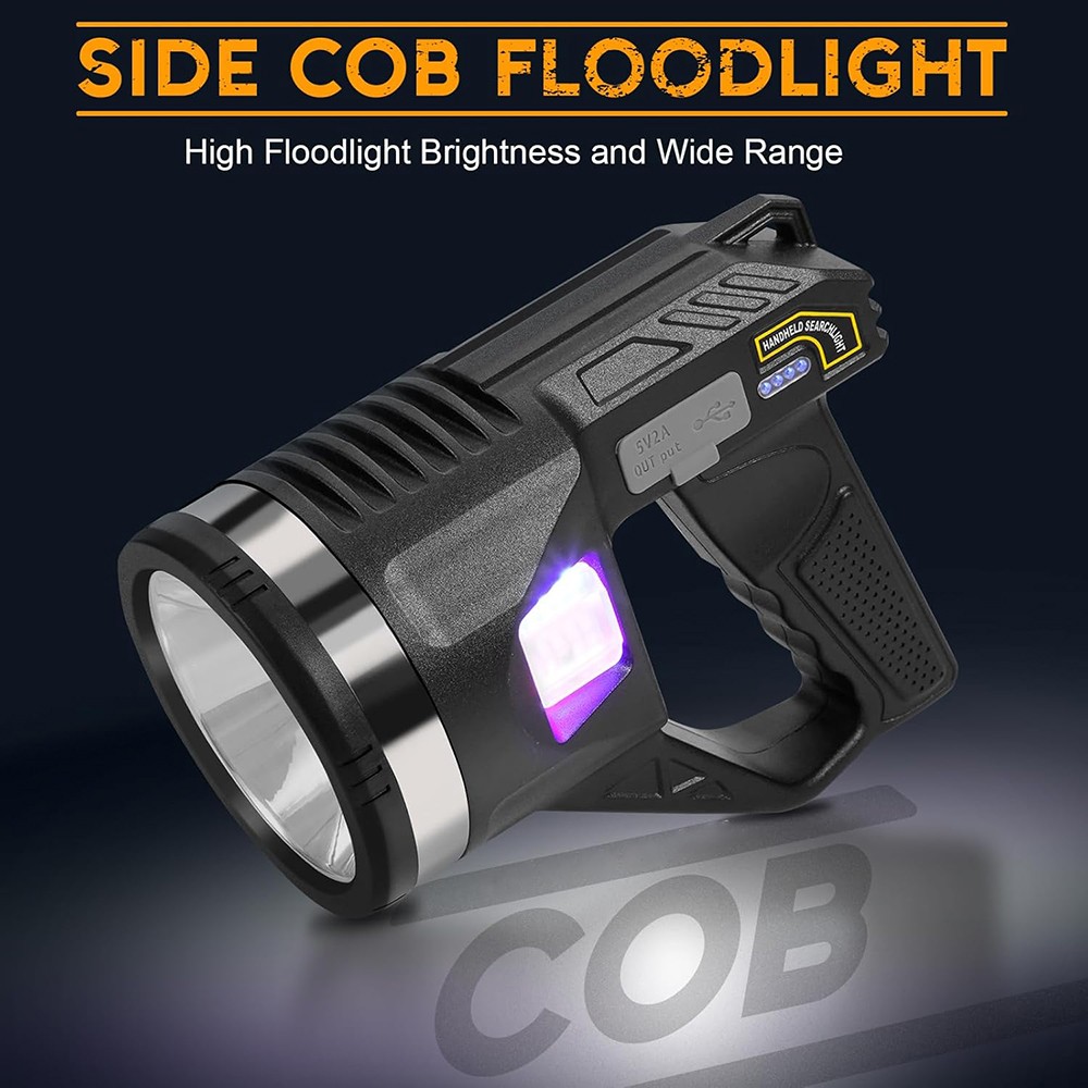 10000000 LED Flashlight Powerful Torch USB Rechargeable Spotlight Searchlight