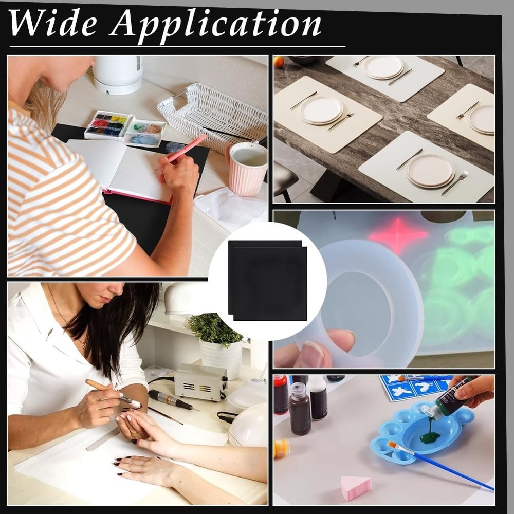 2Pcs 10x10Inch Silicone Rubber Sheets, Black High Temperature Rsistant Rubber...