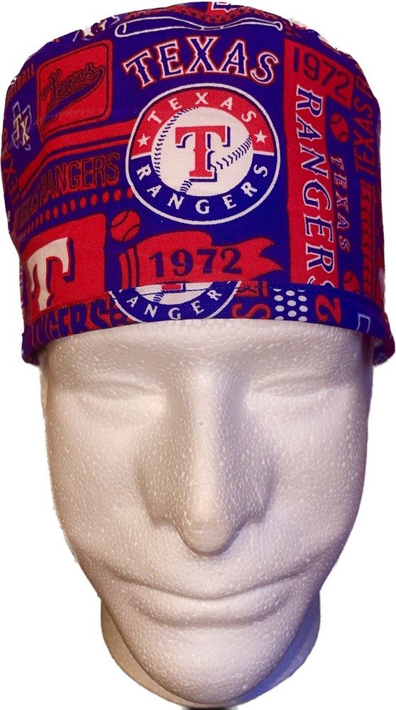 MLB Texas Rangers Squares Scrub Hat Chemo Cap