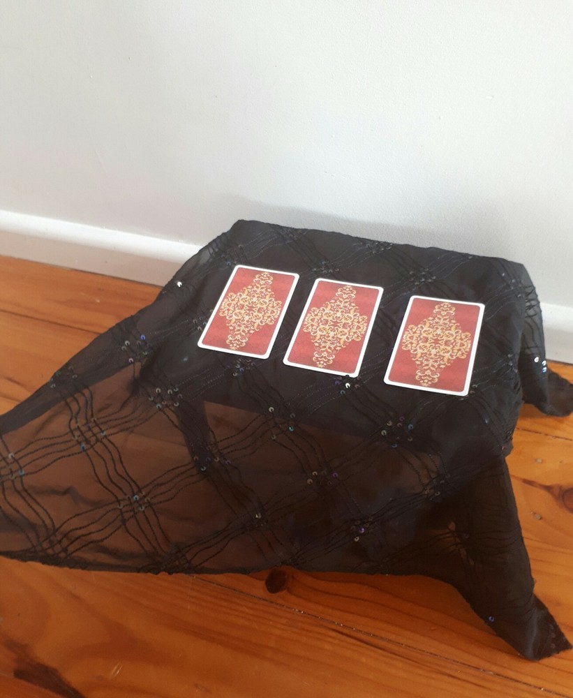 Handcrafted bewitching black sequined Tarot / altar cloth