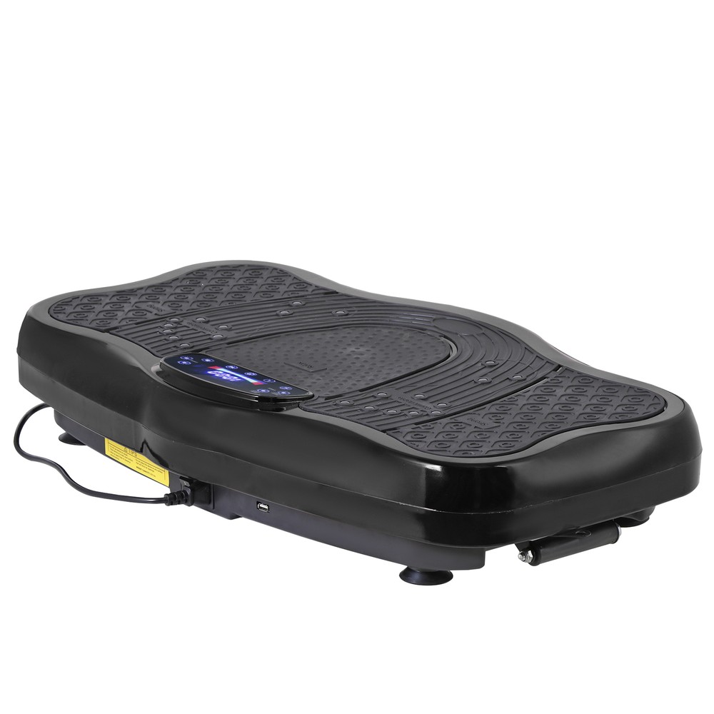Waver Vibration Plate Exercise Machine Full Body w/Loop Bands for Training Black