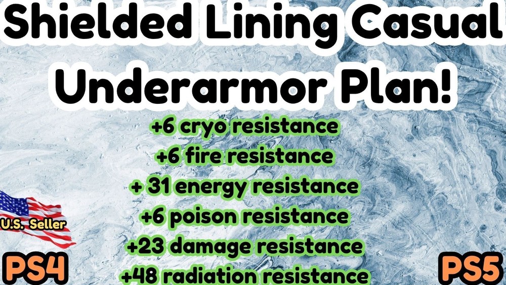 Shielded Lining Casual Underarmor Plan- Fallout 76 - Very Rare - Ps4/5 Only