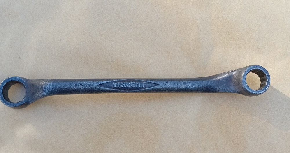 VINTAGE VINCENT RING SPANNER - 3/16X1/4 Whitworth .