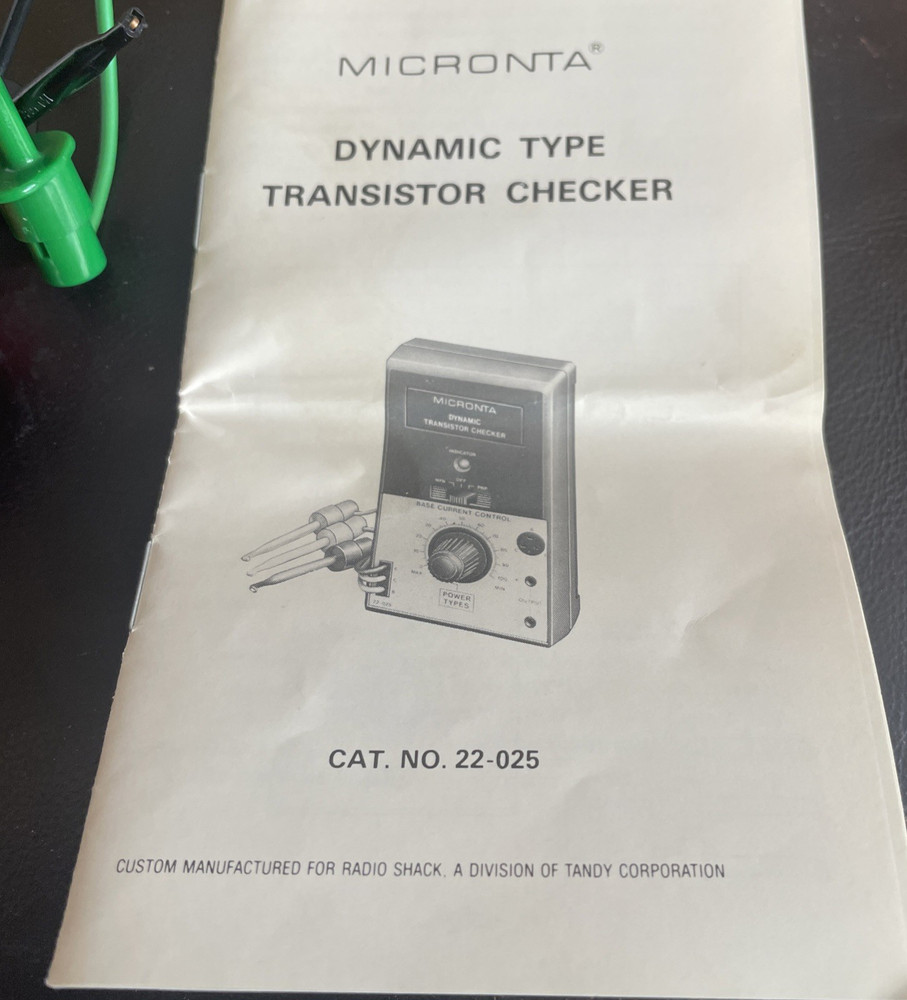 Micronta Dynamic Transistor Checker 22-025 With Original Box & Manual Works