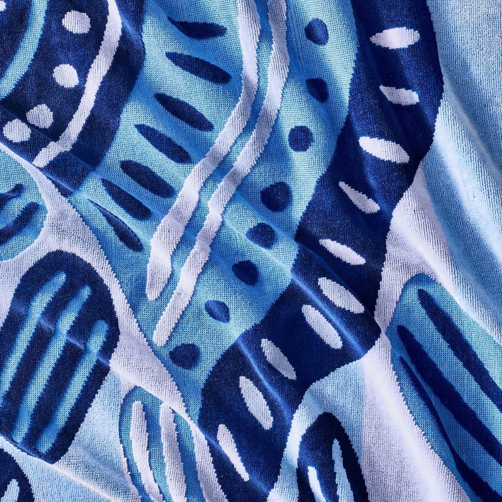 Cotton Blend Blend Beach Towel 72 x 38 in Crab