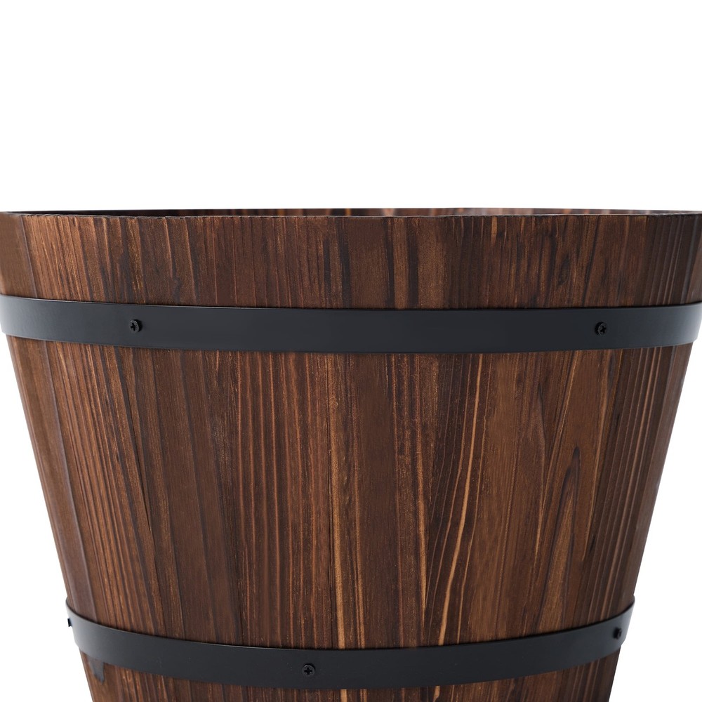 13.5 in Wood Whiskey Barrel Planter