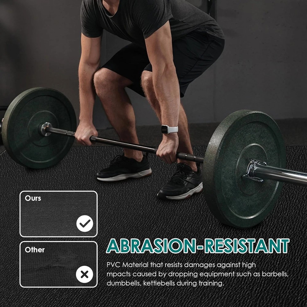 Extra Durable Large Exercise Mat for Home Gym - Non-Slip & Shoe-Friendly