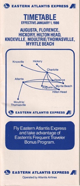 Eastern Atlantis Express timetable 1986/01/01