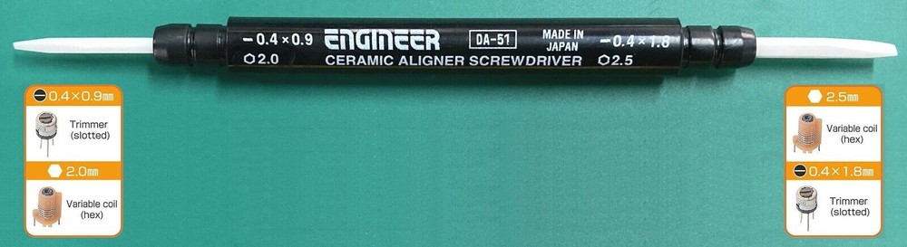 Ceramic Alignment SCREWDRIVER Trim Pot Trimmer Driver, adjuster ENGINEER DA-51
