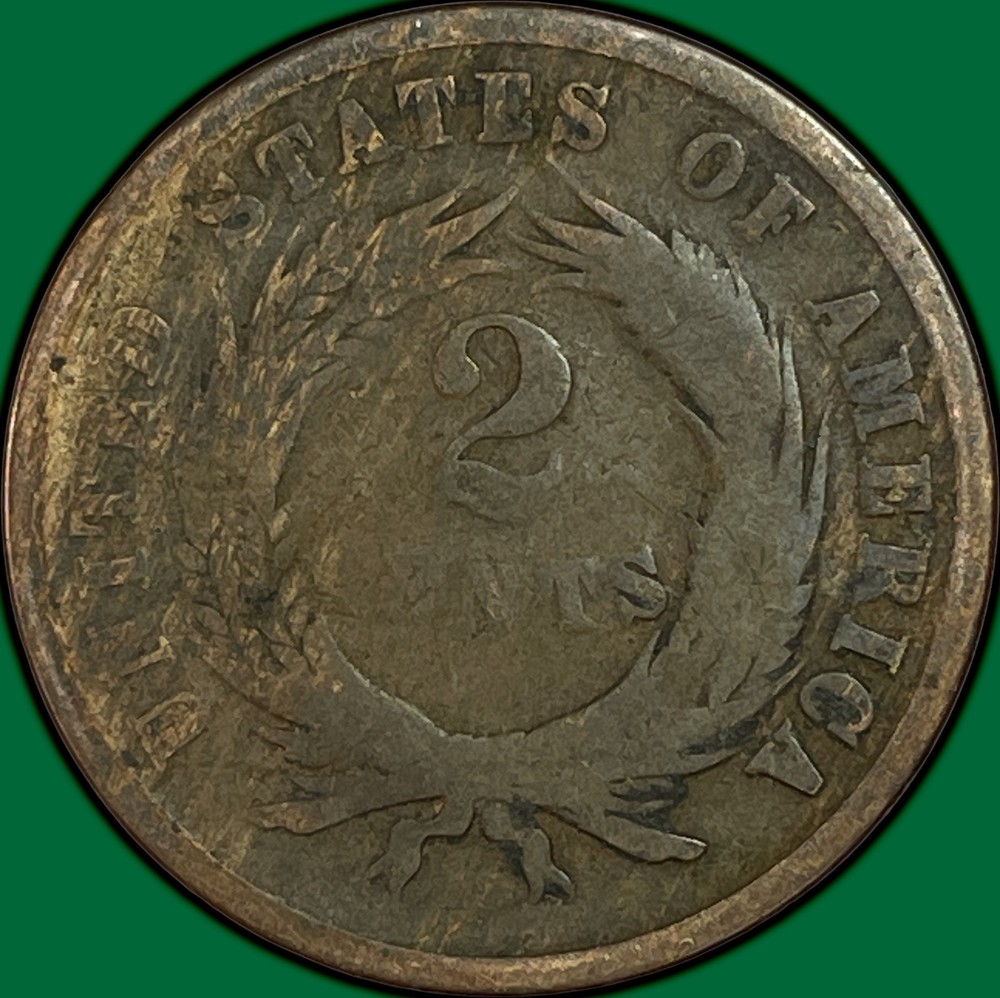 1864 Two Cent Piece Good G Coin #38341