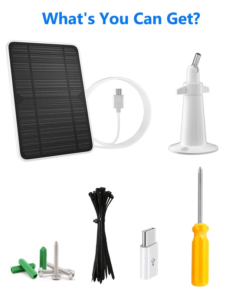 Solar Panel for Security Camera, 5W USB Solar Panel for DC 5V Security Camera...