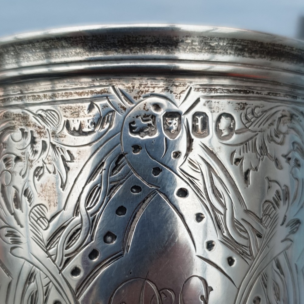 SOLID SILVER WINE GOBLET CUP 117.9gm BIRMINGHAM 1910