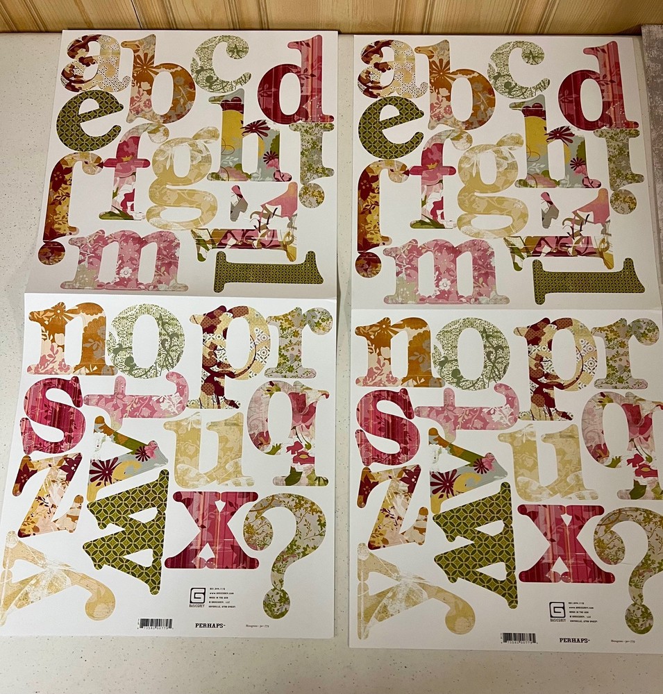 Basic Grey Perhaps 14 Sheets 12"x12", Stickers, Die Cut Alphas & Tags - READ