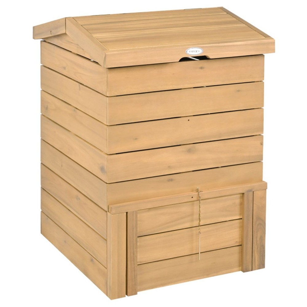 33' Tall Solid Wood Composter with Easy Top & Bottom Access, Decorative Compost