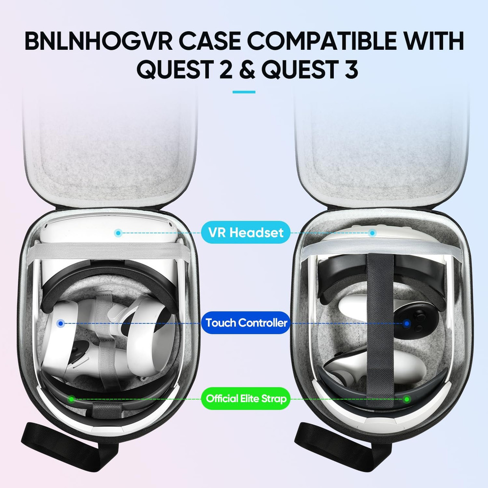 Carrying Case Compatible with Oculus Meta Quest 3S/Quest 3/Quest 2, Apple Vision
