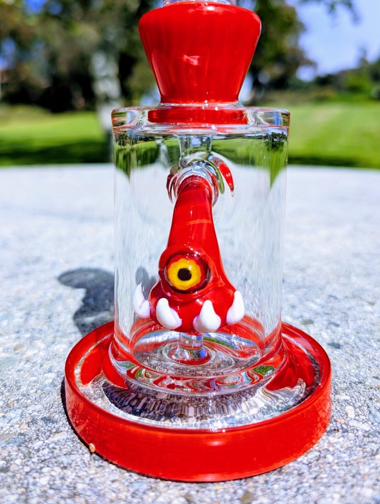 8" Cherry Cyclops Bong With Screen Filter Bowl Premium Quality Water Pipe Hookah