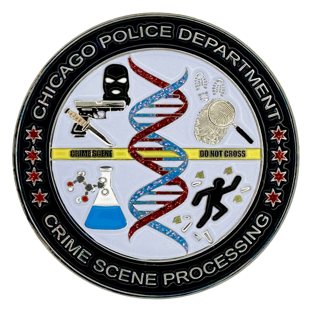 CHICAGO POLICE CHALLENGE COIN: Forensic Services - Crime Scene Processing, Si...