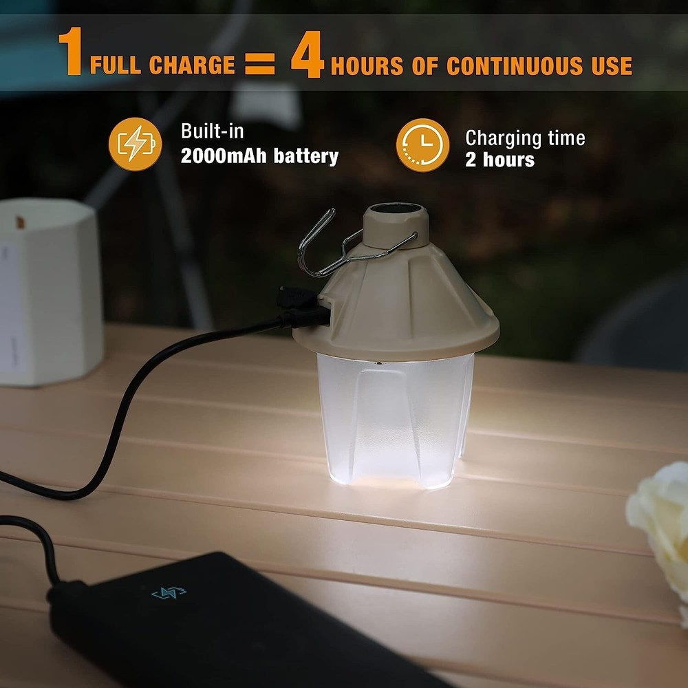 EverBrite 2 PACK 450LM Camping Lantern 5 Lighting Modes USB C Rechargeable