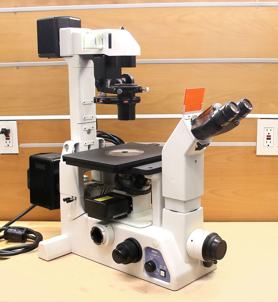 Nikon Eclipse TE300 Inverted Phase Contrast Fluorescence Microscope 5 Objectives