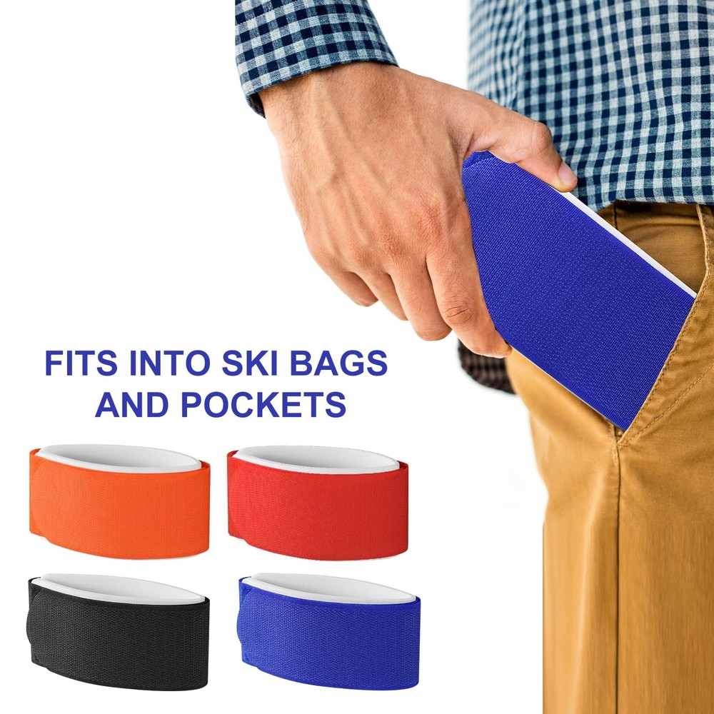 8pcs Ski Fasteners Straps, Adjustable Medium, red, orange, blue, black